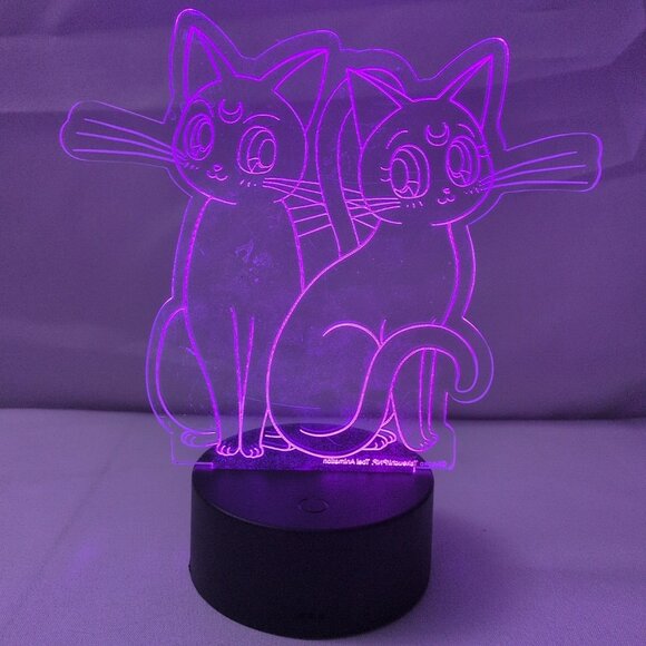 Sailor Moon Cat Etched LED Lamp Light Naoka Takeuchi Toei Just Funky Luna - Picture 6 of 16